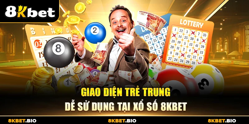 Giao diện trẻ trung dễ sử dụng tại xổ số 8KBET